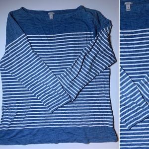 J crew boatneck striped nautical long sleeve shirt